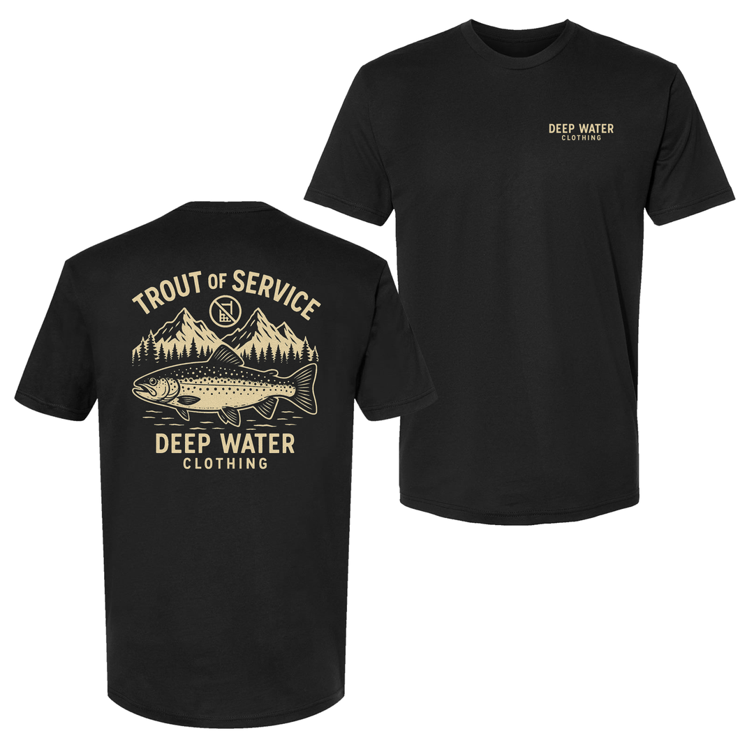 "Trout Of Service" Black Shirt