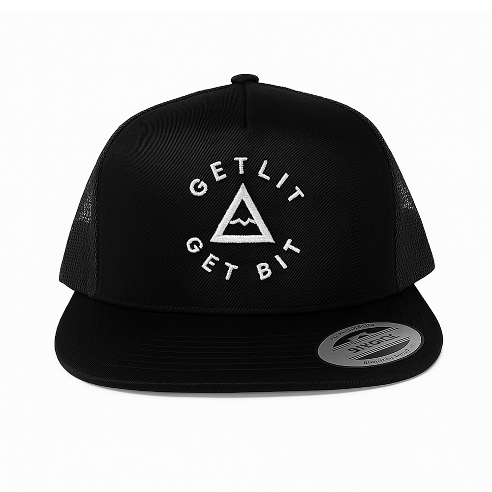 "Get Lit Get Bit" Black Mesh Snapback