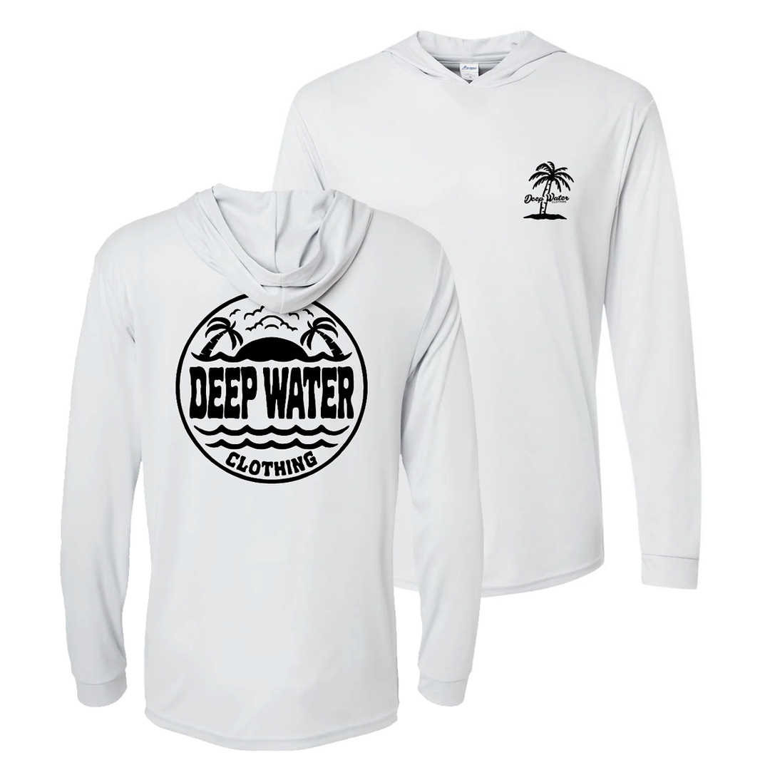 UPF Hooded Long Sleeve Shirts - Grey