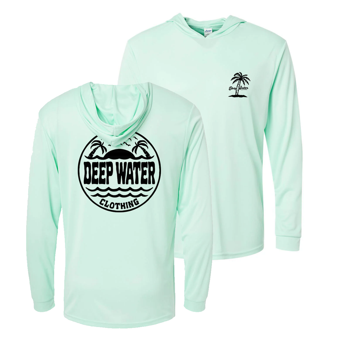 UPF Hooded Long Sleeve Shirts - Mint