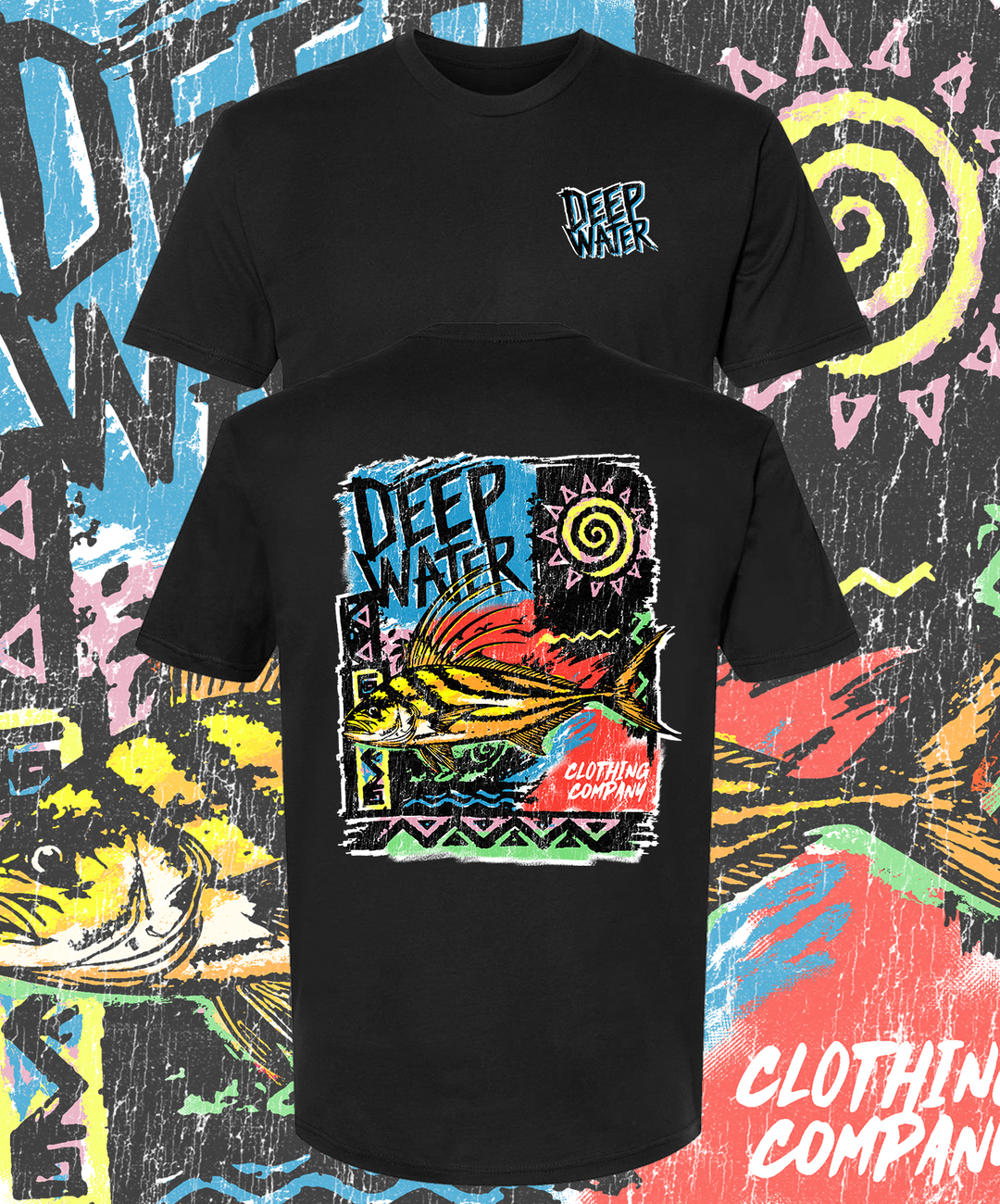 Neon Rooster - Black Tee
